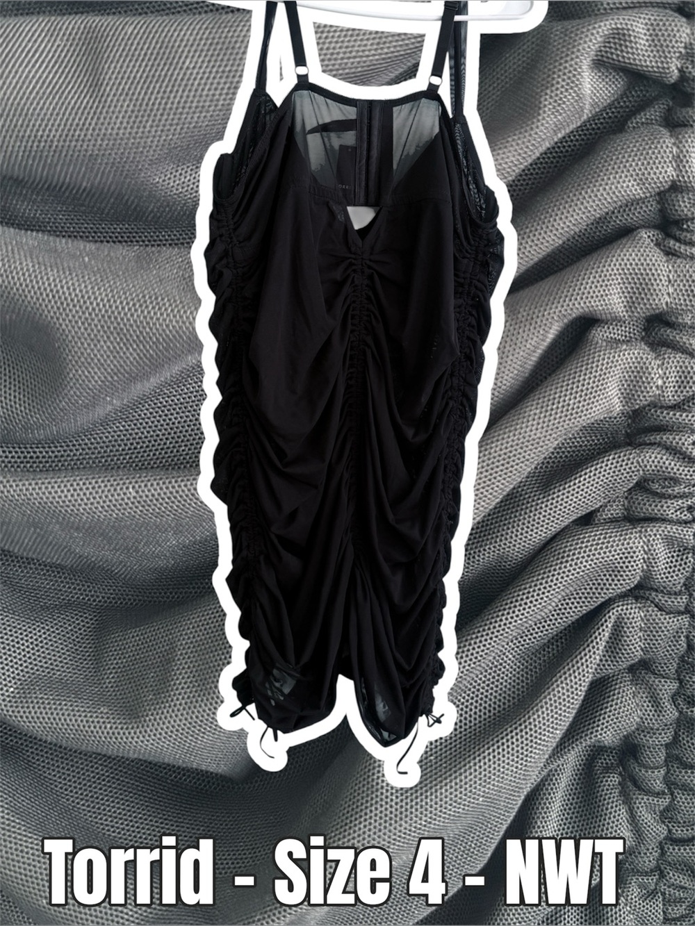 Torrid Black Ruched Tank Chemise